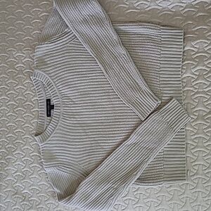 Banana Republic Shaker Stitch Sweater Oatmeal Gray